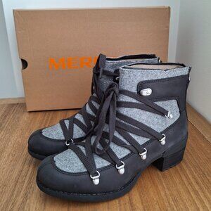 Merrell | Shiloh II Warm Leather Boots (Black/Gray) | Women's US 7